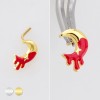 CZ BLOODY MOON BLEEEDING 316L SURGICAL STEEL L-SHAPE NOSE RING